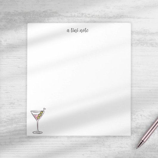 Cute A Tini Note Hand Drawn Martini Cocktail ノートパッド