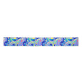 Cute Abstract Blue Pastel Neon Repeating Pattern サテンリボン (正面)