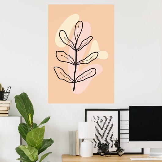 CUTE ABSTRACT BOTANICAL  POSTER ポスター (ホームオフィス)