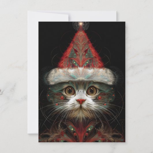 Cute Abstract Cat Christmas Cards シーズンカード (正面)