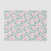Cute Abstract Pink Christmas Peace Dove Pattern 薄葉紙 (正面)