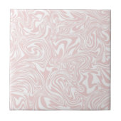 Cute Abstract Pink & White Ceramic Tile タイル (正面)