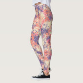 Cute Abstract Purple And Pink Camouflage Pattern. レギンス (左)
