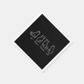 Cute Abstract Un Deux Trois Cat French Kitty スタンダードカクテルナプキン (角)