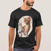 Cute Abyssinian Cat Japanese Cherry Blossom Sakura Tシャツ (正面)