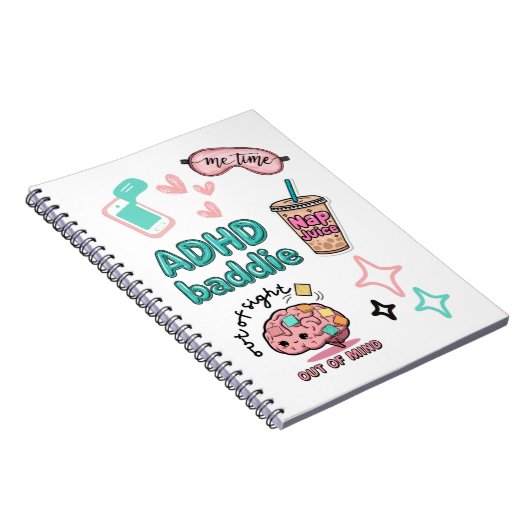 Cute ADHD Baddie Notebook  ノートブック (右側)
