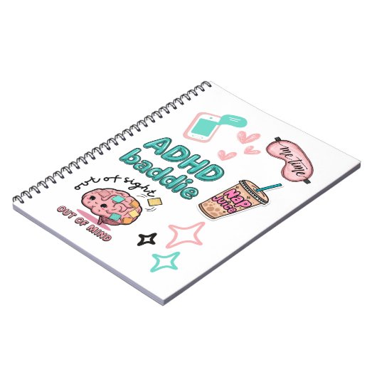 Cute ADHD Baddie Notebook  ノートブック (左側)
