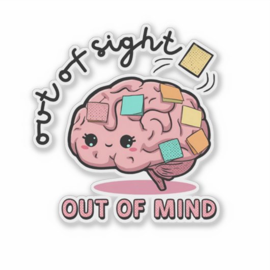 Cute ADHD Brain Sticker シール (正面)