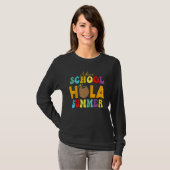 Cute Adios School Hola Summer lovley Groovy Design Tシャツ (正面フル)