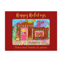 Cute Adobe Gingerbread House & Cats Holiday