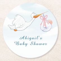 Cute Adorable Birds Carrying Girls Baby Shower 