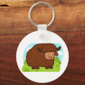 Cute  & adorable brown Yak キーホルダー (裏面)