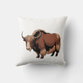 Cute & adorable brown Yak  クッション (裏面)