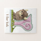 Cute & adorable brown Yak  ジグソーパズル (横)