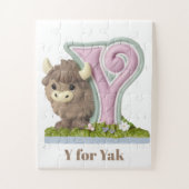 Cute & adorable brown Yak ジグソーパズル (縦)