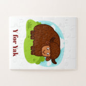 Cute & adorable brown Yak  ジグソーパズル (横)