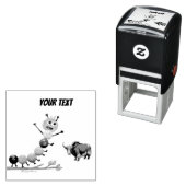 Cute & adorable brown Yak  セルフインキングスタンプ (インサイチュ)