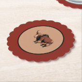 Cute & adorable brown Yak  ペーパーコースター (アングル)