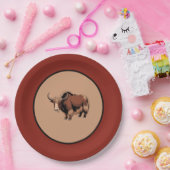 Cute & adorable brown Yak  ペーパープレート (パーティー)