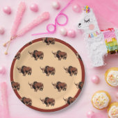 Cute & adorable brown Yak  ペーパープレート (パーティー)