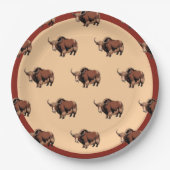 Cute & adorable brown Yak  ペーパープレート (正面)