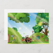 Cute & adorable brown Yak  ポストカード (正面/裏面)