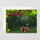 Cute & adorable brown Yak  ポストカード (正面/裏面)