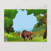 Cute & adorable brown Yak ポストカード (正面)