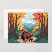 Cute & adorable brown Yak  ポストカード (正面/裏面)