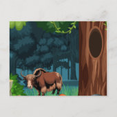 Cute & adorable brown Yak ポストカード (正面)