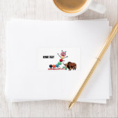 Cute & adorable brown Yak  ラベル (インサイチュ)
