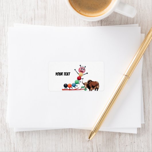 Cute & adorable brown Yak  ラベル (インサイチュ)