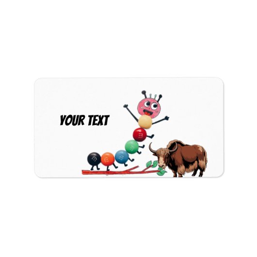 Cute & adorable brown Yak  ラベル (正面)