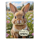 Cute Adorable Bunny Rabbit Spring Notebook ノートブック (正面)