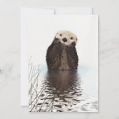 Cute Adorable Fluffy Otter Animal カード (裏面)