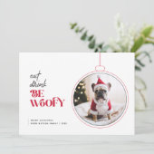 Cute Adorable Funny Dog Pet Photo Christmas シーズンカード (スタンド正面)