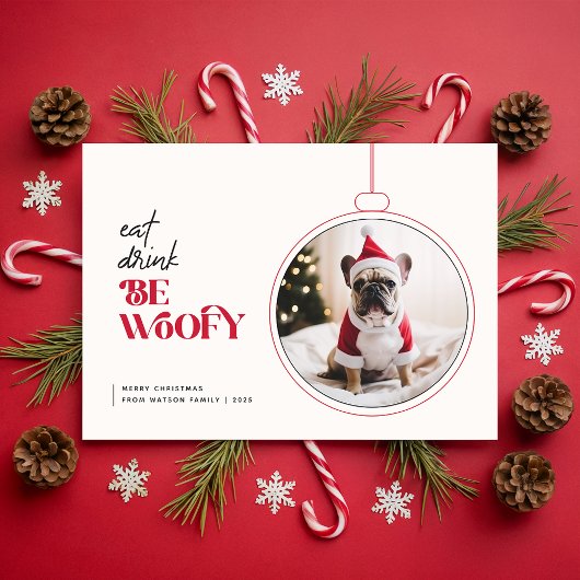 Cute Adorable Funny Dog Pet Photo Christmas シーズンカード