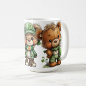CUTE ADORABLE IRISH DRESSED TEDDY BEARS コーヒーマグカップ (正面右)