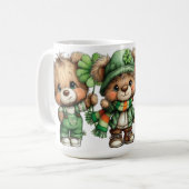 CUTE ADORABLE IRISH DRESSED TEDDY BEARS コーヒーマグカップ (正面左)