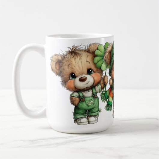 CUTE ADORABLE IRISH DRESSED TEDDY BEARS コーヒーマグカップ (左)