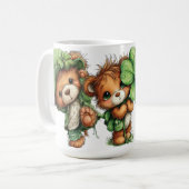 CUTE ADORABLE IRISH DRESSED TEDDY BEARS コーヒーマグカップ (正面左)