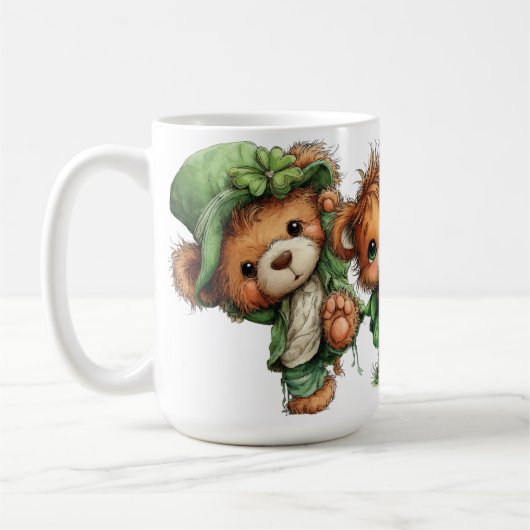 CUTE ADORABLE IRISH DRESSED TEDDY BEARS コーヒーマグカップ (左)