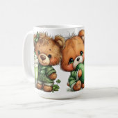CUTE ADORABLE IRISH DRESSED TEDDY BEARS コーヒーマグカップ (正面左)