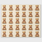 Cute adorable little brown bear with tie ラッピングペーパー (フラット)