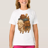 Cute Adventure Sheep with Camping Gear Tシャツ (正面)