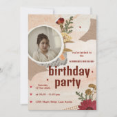 Cute Aesthetic Birthday Invitation Card 案内状 (正面)