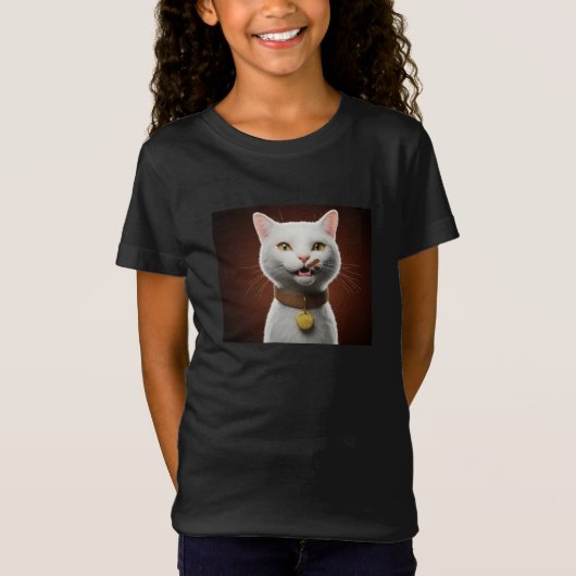 Cute Aesthetic Cat illustration T-shirt Tシャツ (正面)