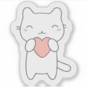 Cute Aesthetic Cozy Cat Sticker シール (正面)
