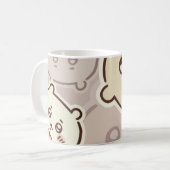 Cute Aesthetic Cream Bear Coffee Mug | Minimalist  コーヒーマグカップ (正面左)