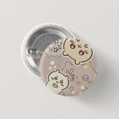 Cute Aesthetic Cream Bear Pin | Minimalist Soft  缶バッジ (正面&裏面)